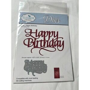 ELIZABETH Clear Stamp Layered 1653 - Happy Birthday Steel Die Stamp
